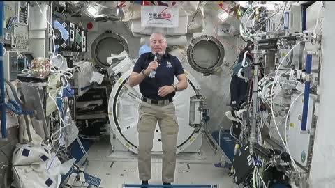 An astronaut on the International Space Station